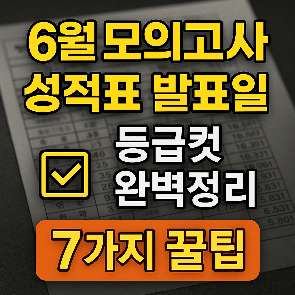 6월 모의고사 성적표 발표일 등급컷 완벽정리 7가지